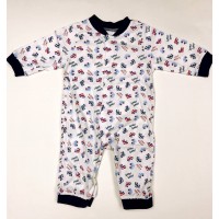 純棉男裝連身衣 - 小汽車 (黑邊)